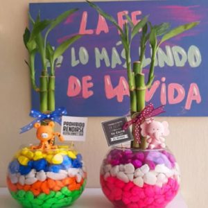 Bambú 3 varitas (pecera redonda grande con piedras especiales) (2Und)