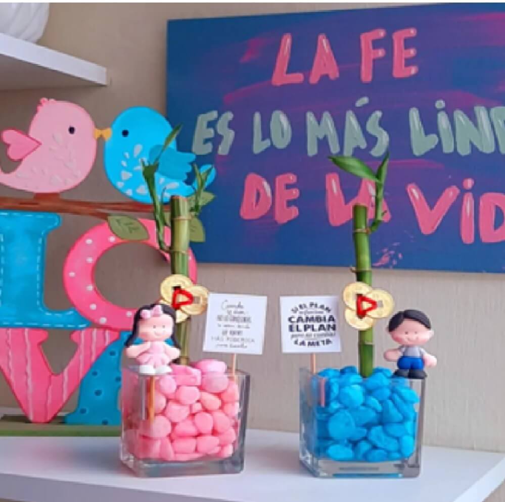Bambú 1 varita (pecera cuadrada importada con piedras especiales)
